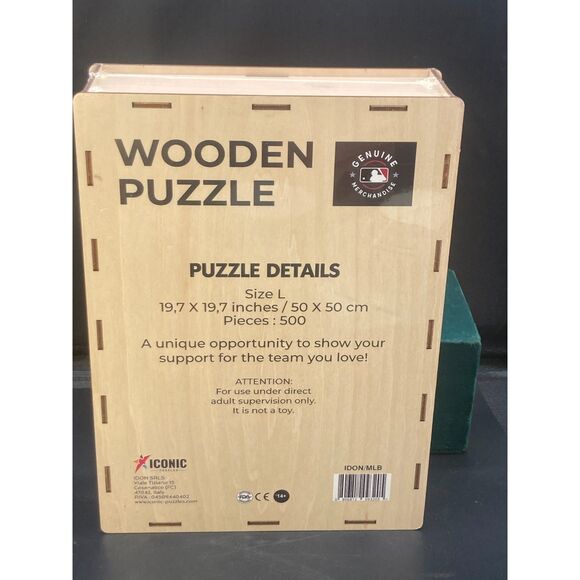 NEW Wooden 500 Piece Puzzle Atlanta Braves Baseball 50cm x 50 cm Iconic Puzzles - Picture 2 of 3